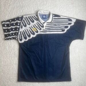 Vintage‎ 90s umbro blue and white mens aop soccer jersey rare